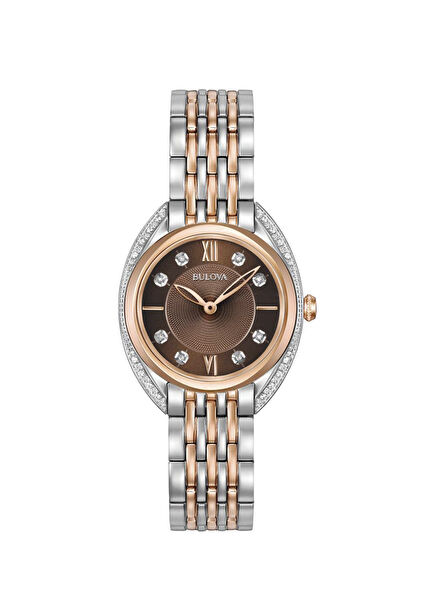 98R230 Grey Rose Gold Steel Women's Wristwatch