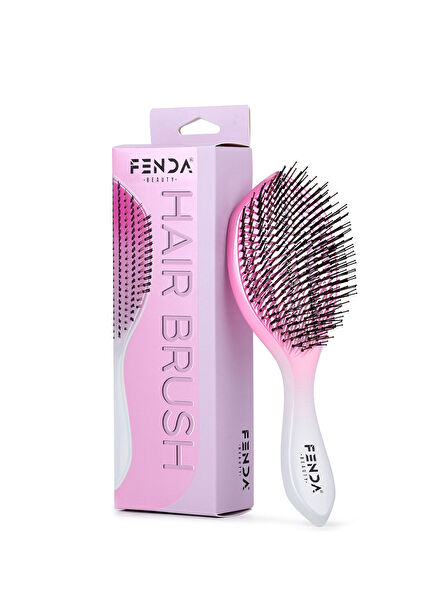 Professional 4 Pin Wide Head Pink Hair Brush