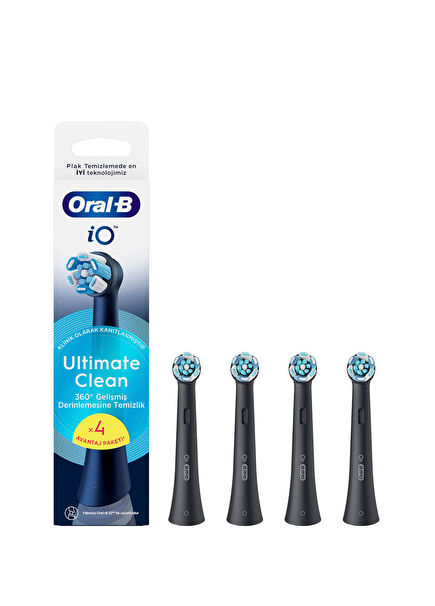 iO Ultimate Clean Black 4-Pack Toothbrush Replacement Head