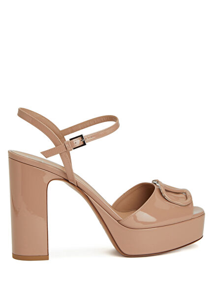 VLogo Pudra Kadın Deri Sandalet