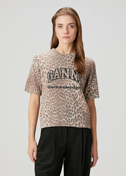 Leopard Print Wool Sweater