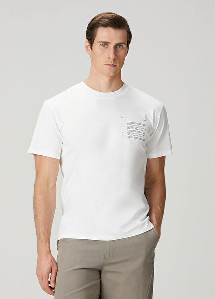 White Contrast Printed T-Shirt