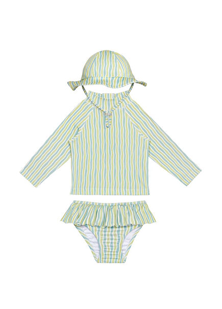 Lime Oasis UV Korumalı Kız Bebek Mayo Seti