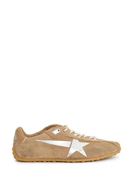 Marathon Tan Grey Women's Suede Sneakers