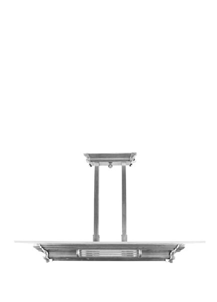 Art Deco Frank Lloyd Antique Silver Led Chandelier