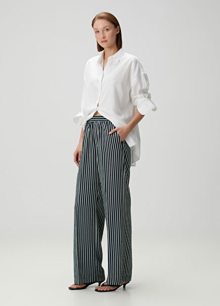 Winona Navy Blue White Striped Pants