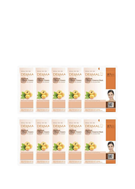 Apricot Collagen Extract Disposable Moisturizing 10-Pack Skin Care Mask