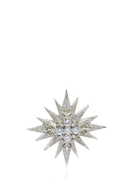 Silver Star Pattern Women's Brooch