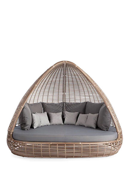 Shade Deniz Kabuğu Rattan Daybed Bahçe Koltuğu