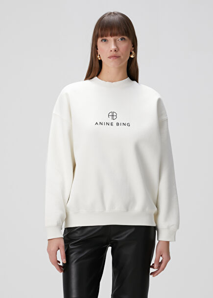 Jaci Ecru Logo Sweatshirt
