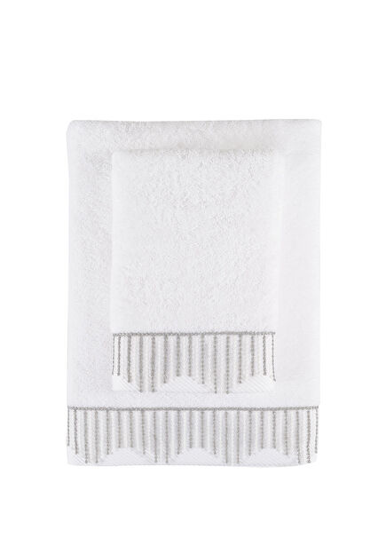 NOVA Beyaz Pamuklu 2'li Havlu Seti