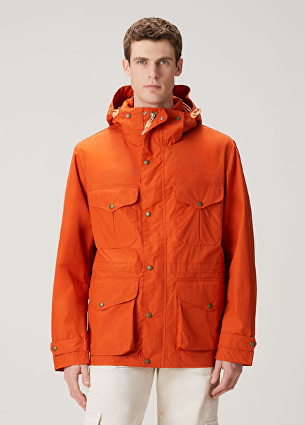 Turuncu Kapüşonlu Yağmurluk