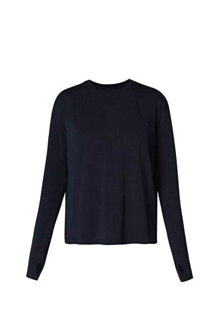 Soft Flow Studio Long Sleeve T Siyah Uzun Kollu Kadın Spor T-shirt