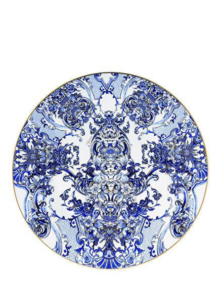 Azulejos Blue & White Patterned Porcelain Serving Plate & Supla 32 cm