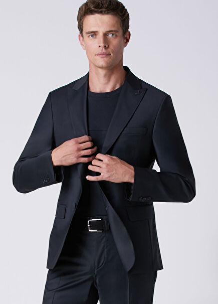 Black Pinstripe Pattern Wool Suit