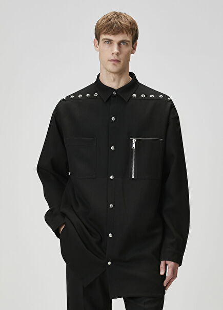 Black Wool Outer Shirt