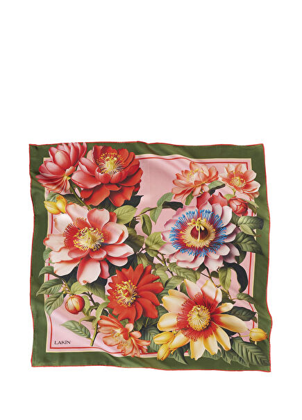 Passionate Passiflora Twill İpek Kadın Fular 65 cm