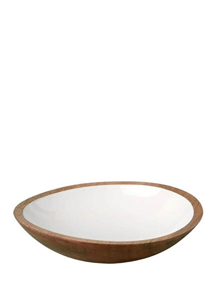 Mango Wood White Bowl