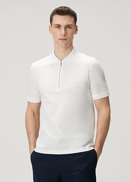 Off-White Short Sleeve Polo Sweater