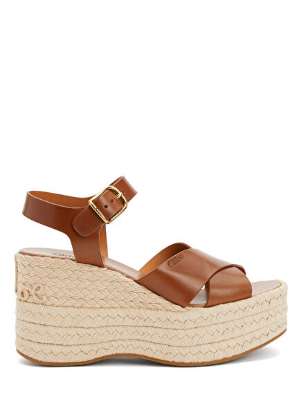 Wet Tan Women's Leather Espadrille