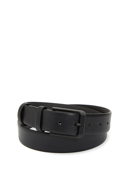 Black Men's Leather Belt