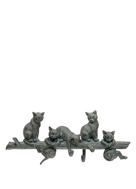 Wall Coat Rack Cats Bronz Duvar Dekorasyon Askısı