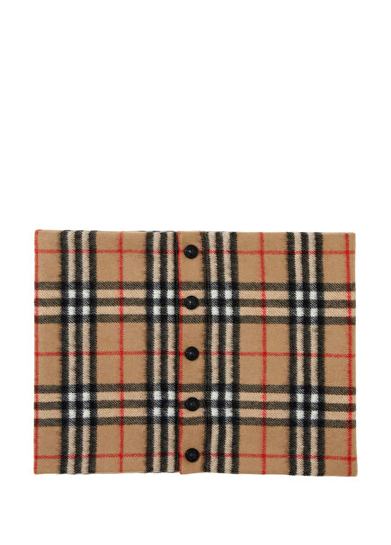 Vintage Check Beige Cashmere Unisex Kids Scarf