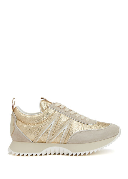 Gold Women's Leather Sneakers