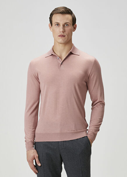 Pembe Polo Kaşmir Triko