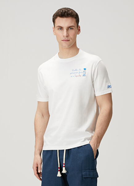 Portofino White Embroidered T-Shirt