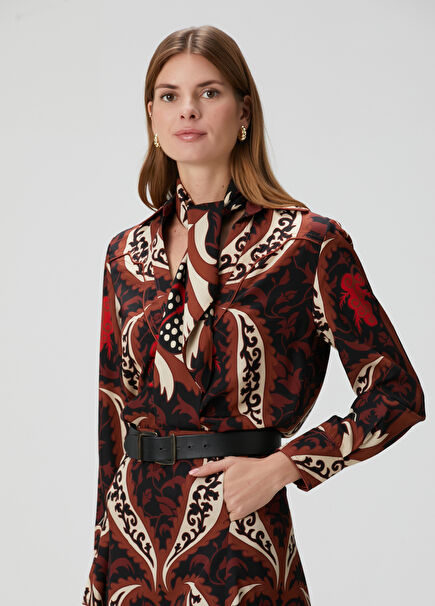 Kahverengi Desenli Gömlek
