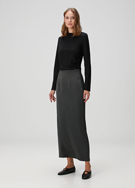 Dark Gray Midi Skirt