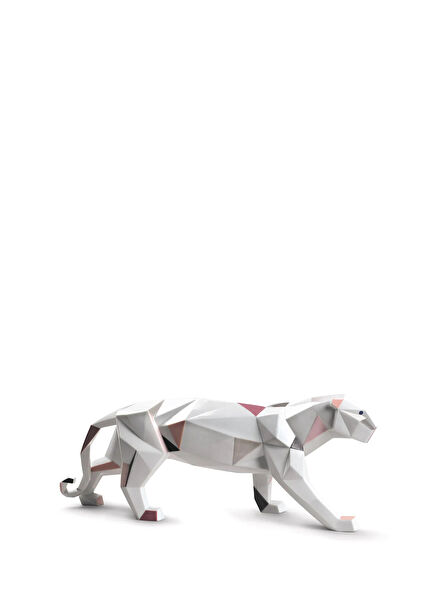 Panther-Shaped Porcelain Sculpture