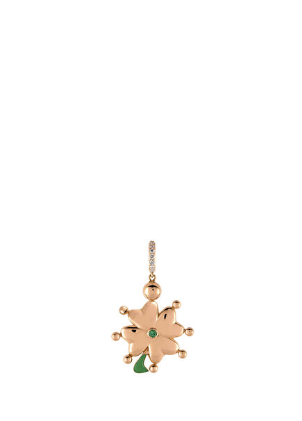 Wish Me Clover Charm with 14K Gold Diamonds