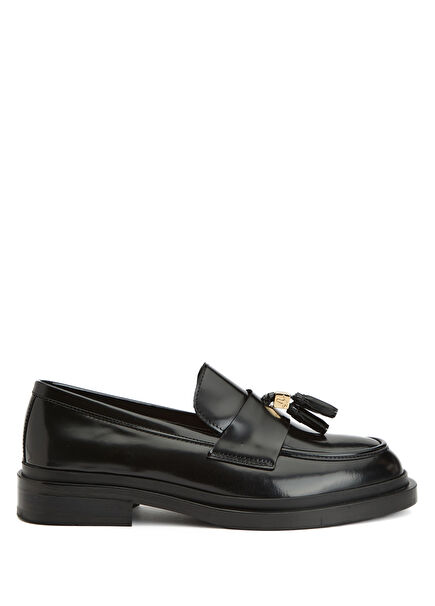 Women's Leather Loafer With Black Tassels