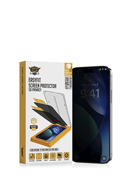 iPhone 17 Pro Max/16 Pro Max 5D Privacy EasyFit 2'lı Ekran Koruyucu