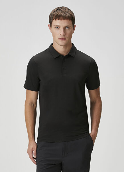 Evolution Slim Fit Siyah Polo Yaka T-shirt