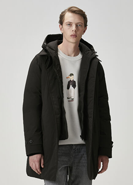 Black Hooded Coat
