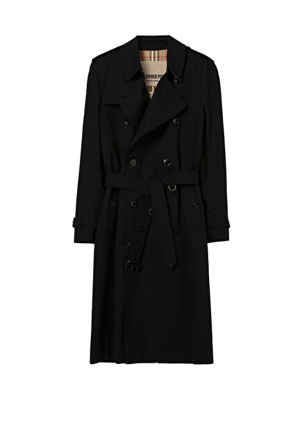 Long Kensington Heritage Black Men's Trench Coat