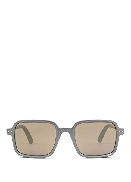 The Squared Metalik Gri Asetat Unisex Güneş Gözlüğü