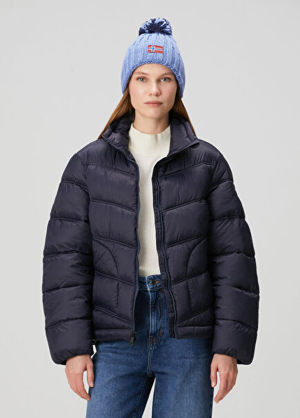 A-Ega Navy Blue Quilted Coat
