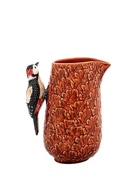 Gudrun Kuşlu Kahverengi Seramik Sürahi