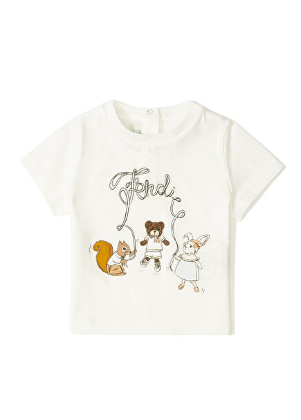 White Patterned Baby T-Shirt