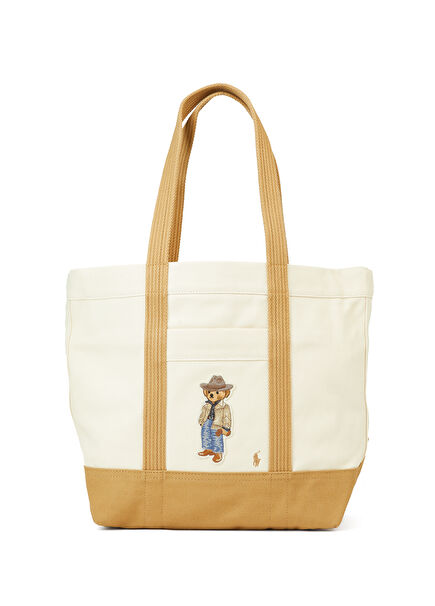 Teddy Bear Ecru Womens Shopping Bag