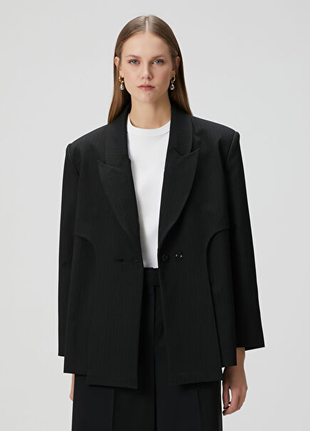 Black Striped Blazer