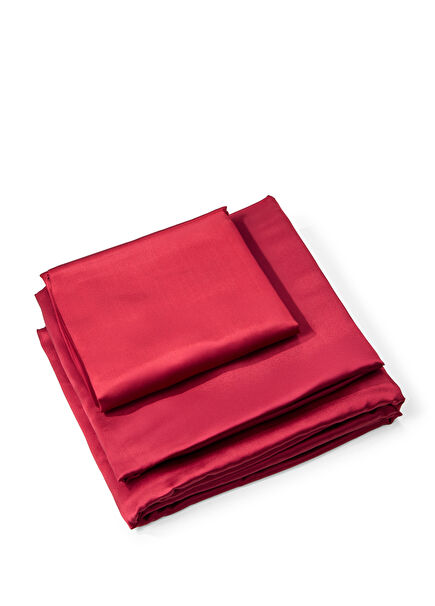 Wine Red Silk Double Duvet Cover Set 160 x 220 cm