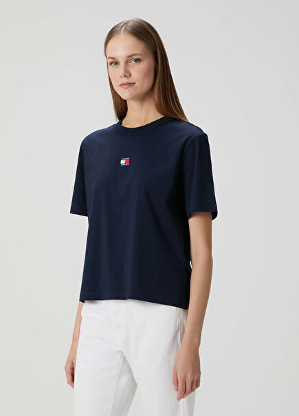 Boxy Fit Gri Lacivert T-shirt