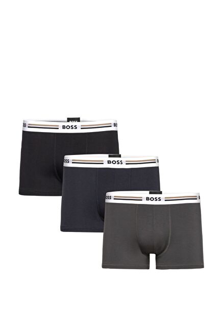 3lü Logolu Erkek Boxer Seti
