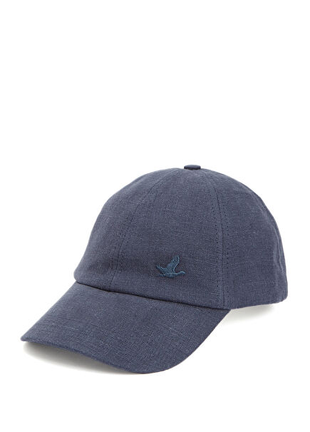 Lacivert Unisex Keten Şapka