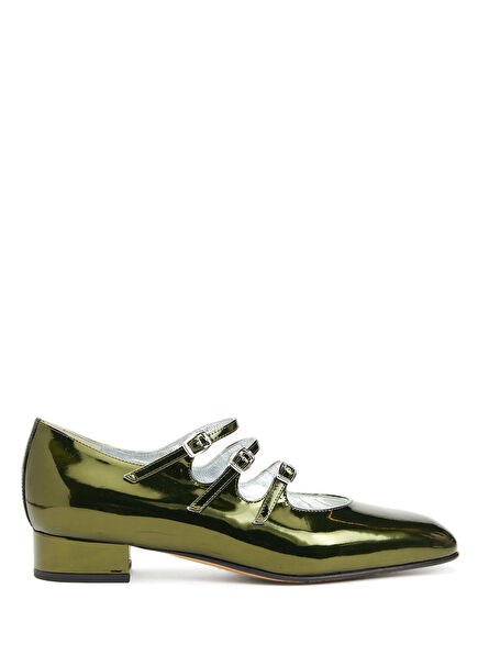 Ariana Green Leather Ballerinas